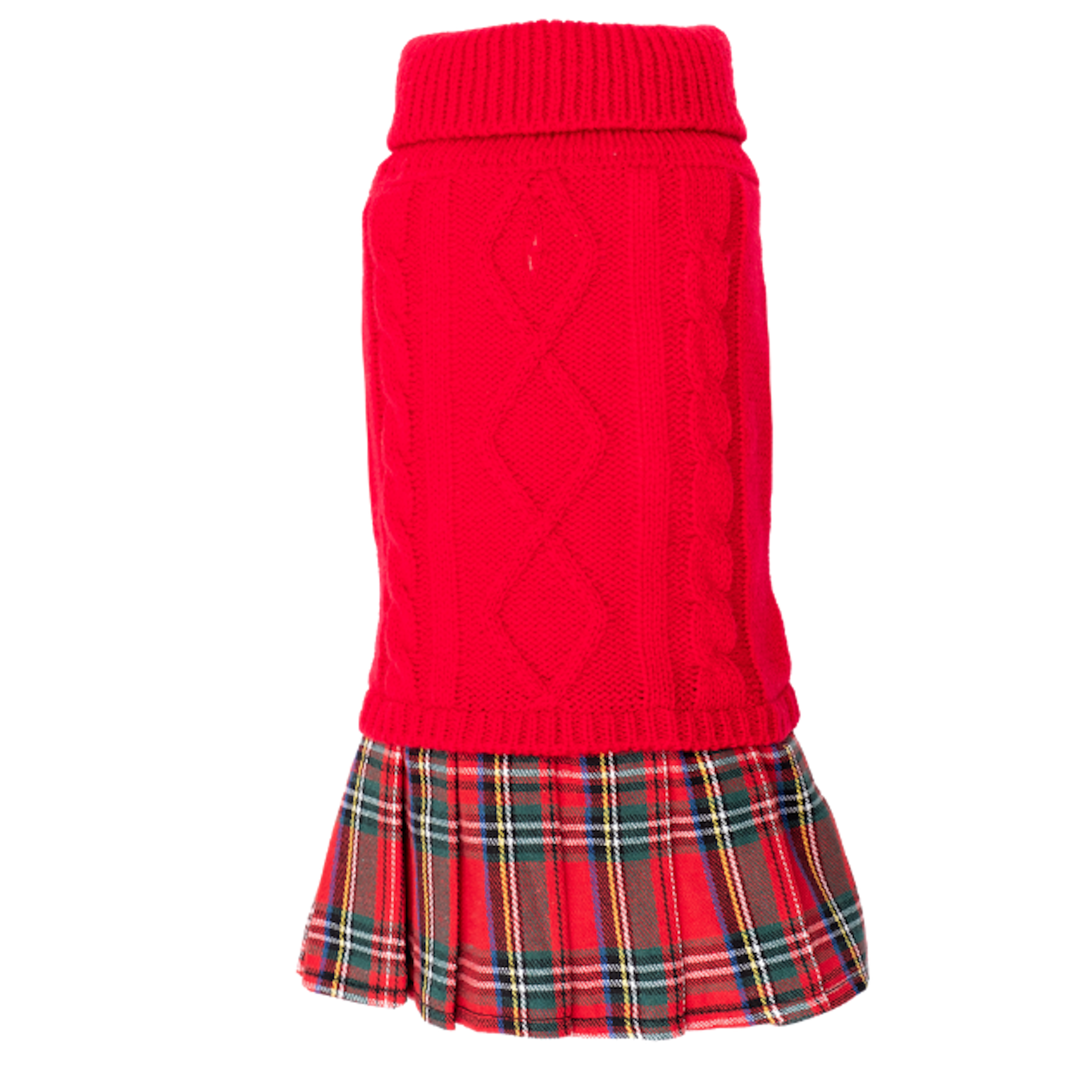 Sweater Dog Dress | Red & Green Plaid Sweater Dog Dress | Red & Green Plaid