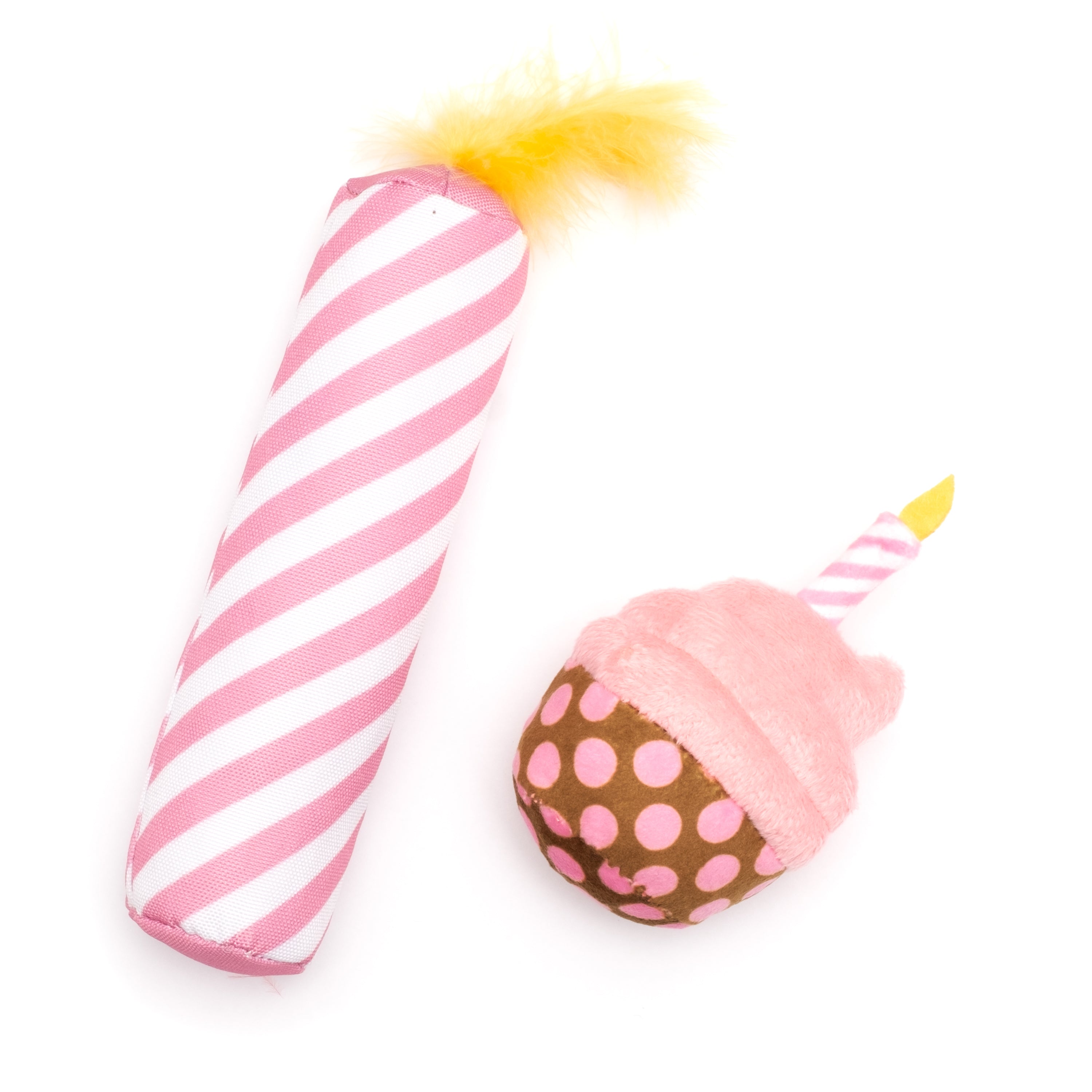 Cat Toy | Birthday Cupcake & Candle Pink