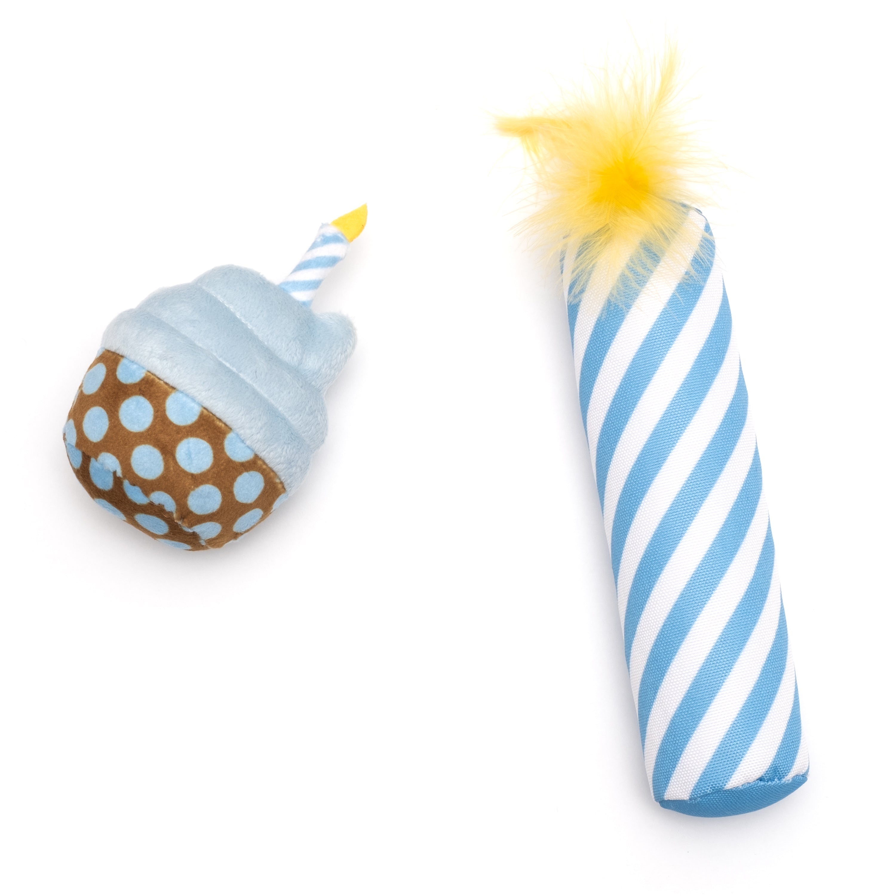 Cat Toy | Birthday Cupcake & Candle Blue