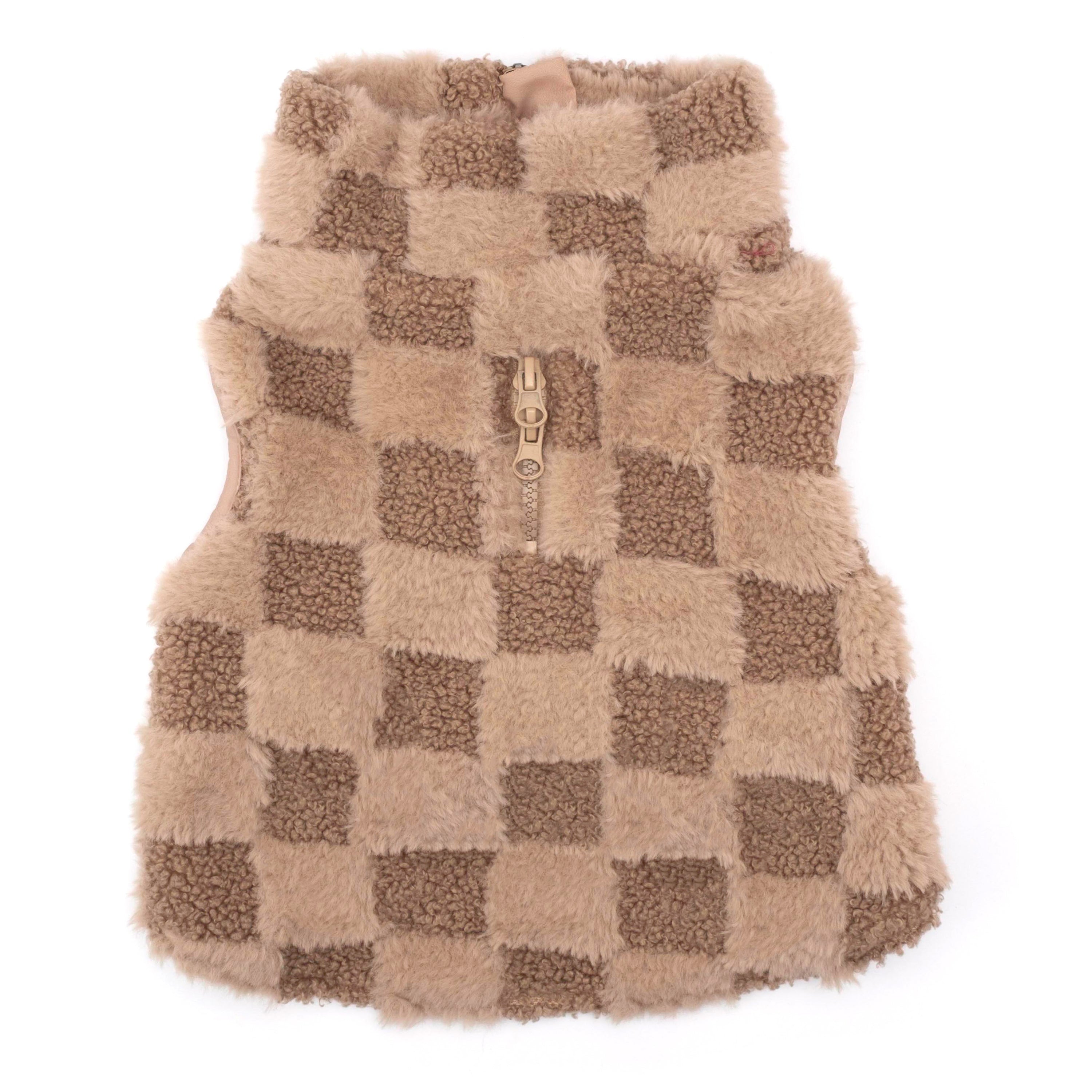 Brighton Pullover | Fur Check 1/2 Zip Beige