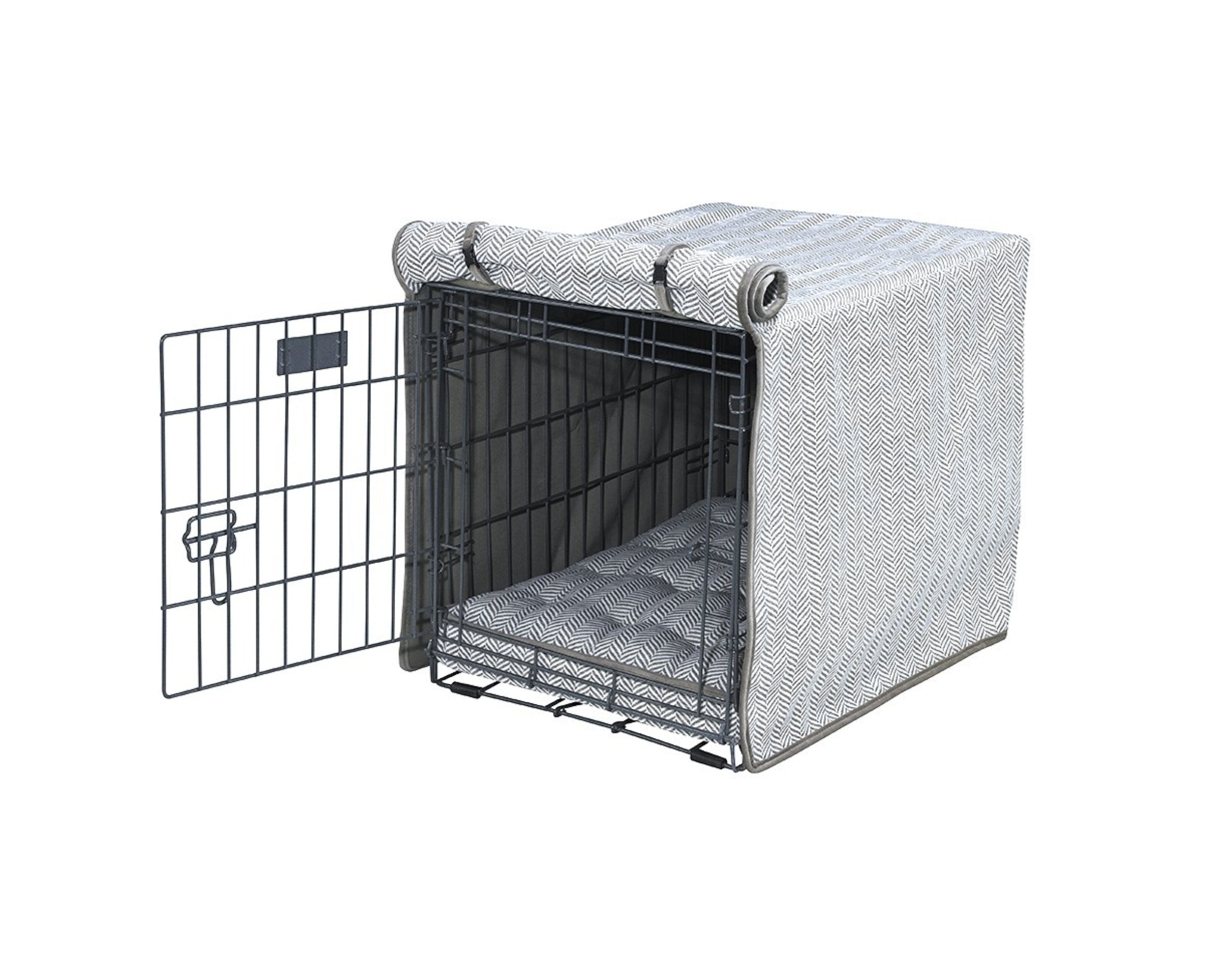 Crate Cover | Taupe Herringbone Microvelvet