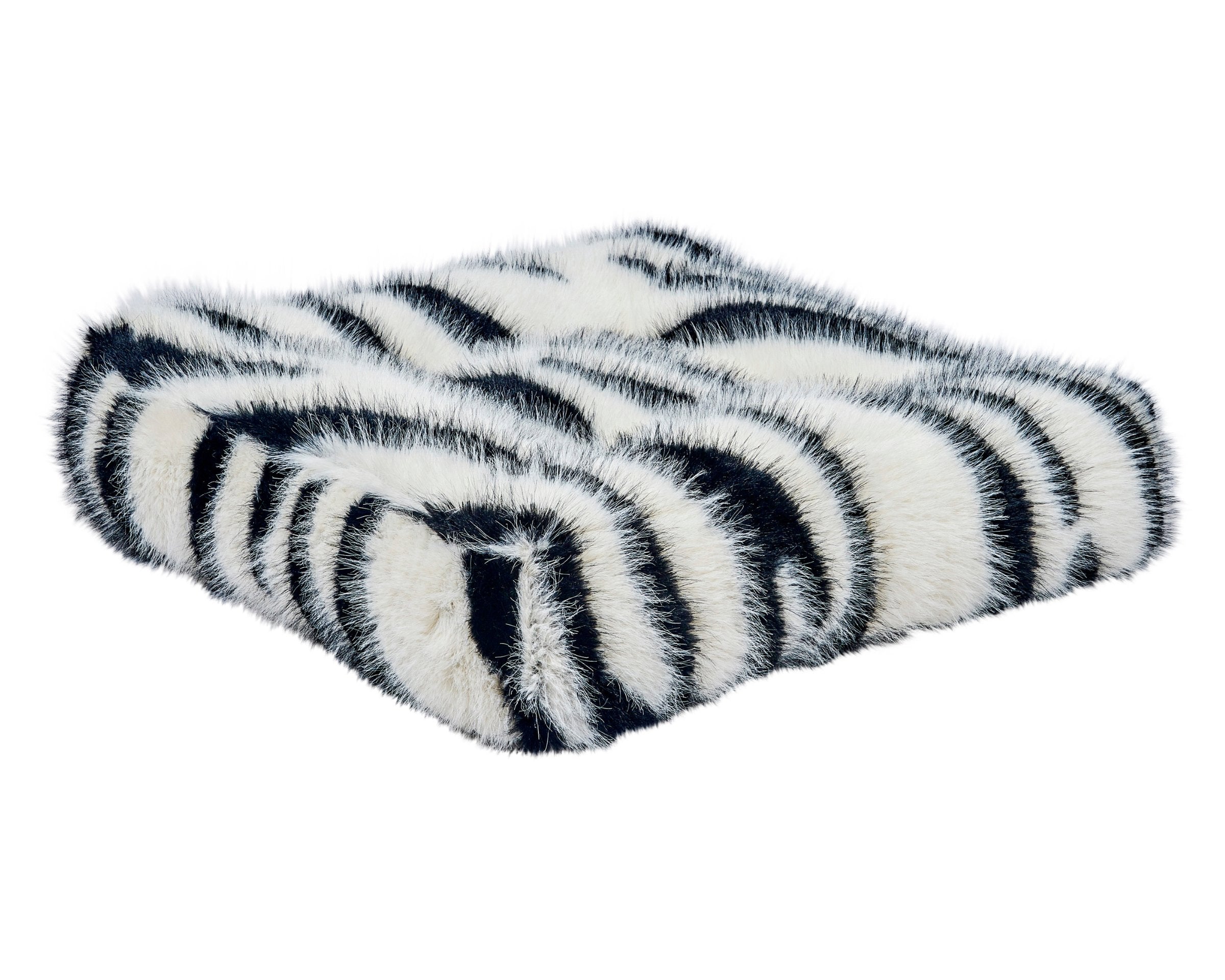 Piazza Cushion | White Bengal Faux Fur