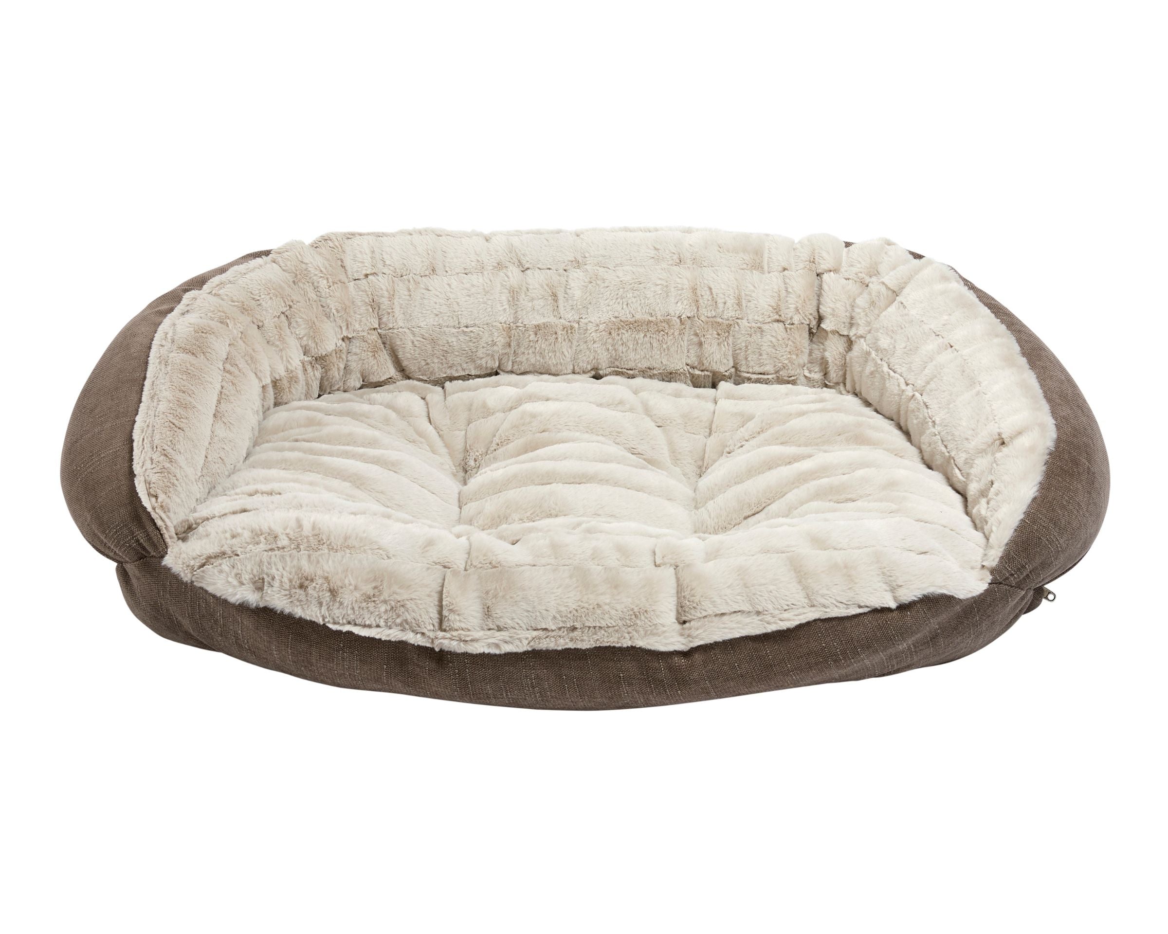 Crescent Bed | Rain Faux Fur