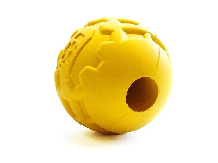    SODAPUP DURABLE RUBBER YELLOW BALL CHEW TOY