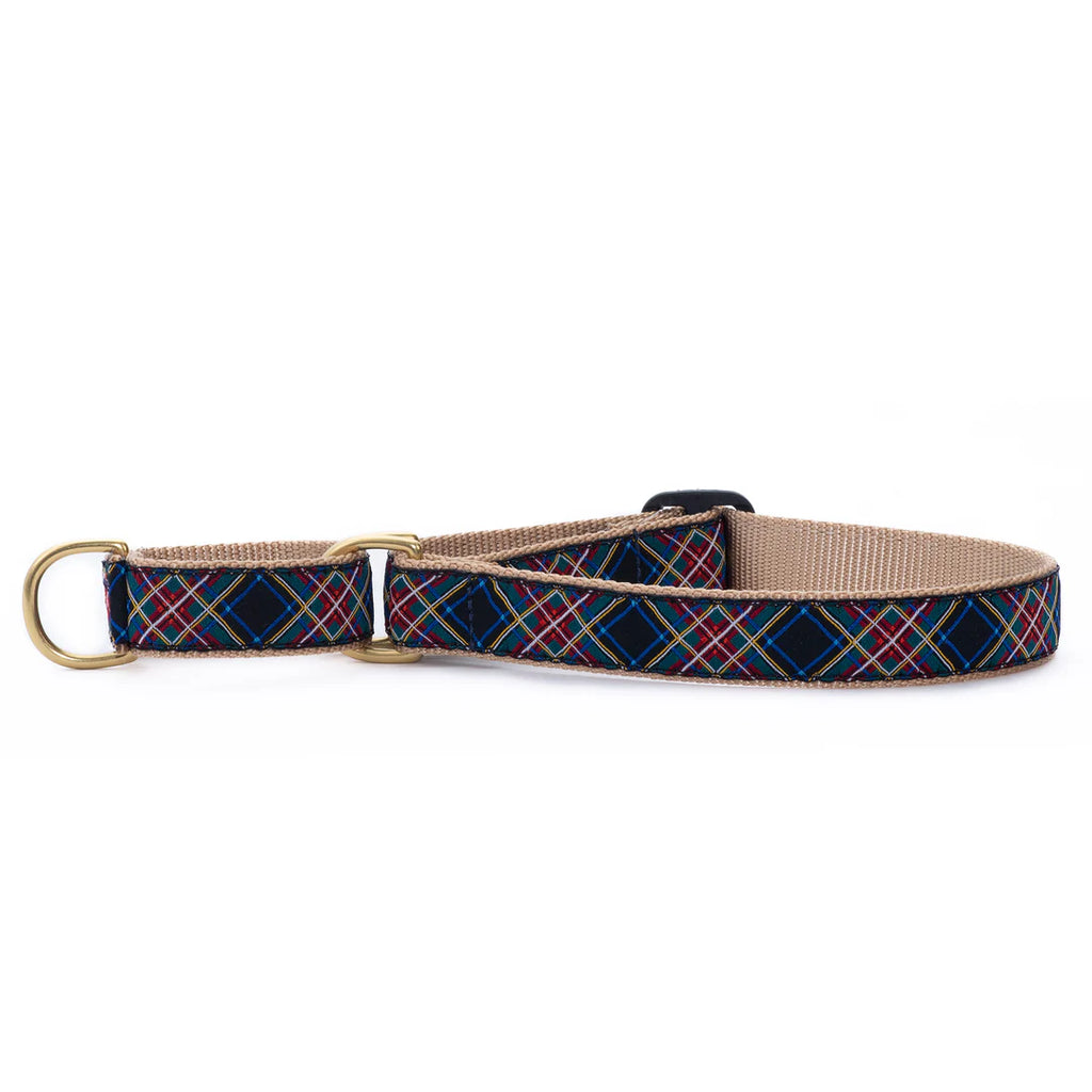 Martingale Collar Black Tartan Plaid