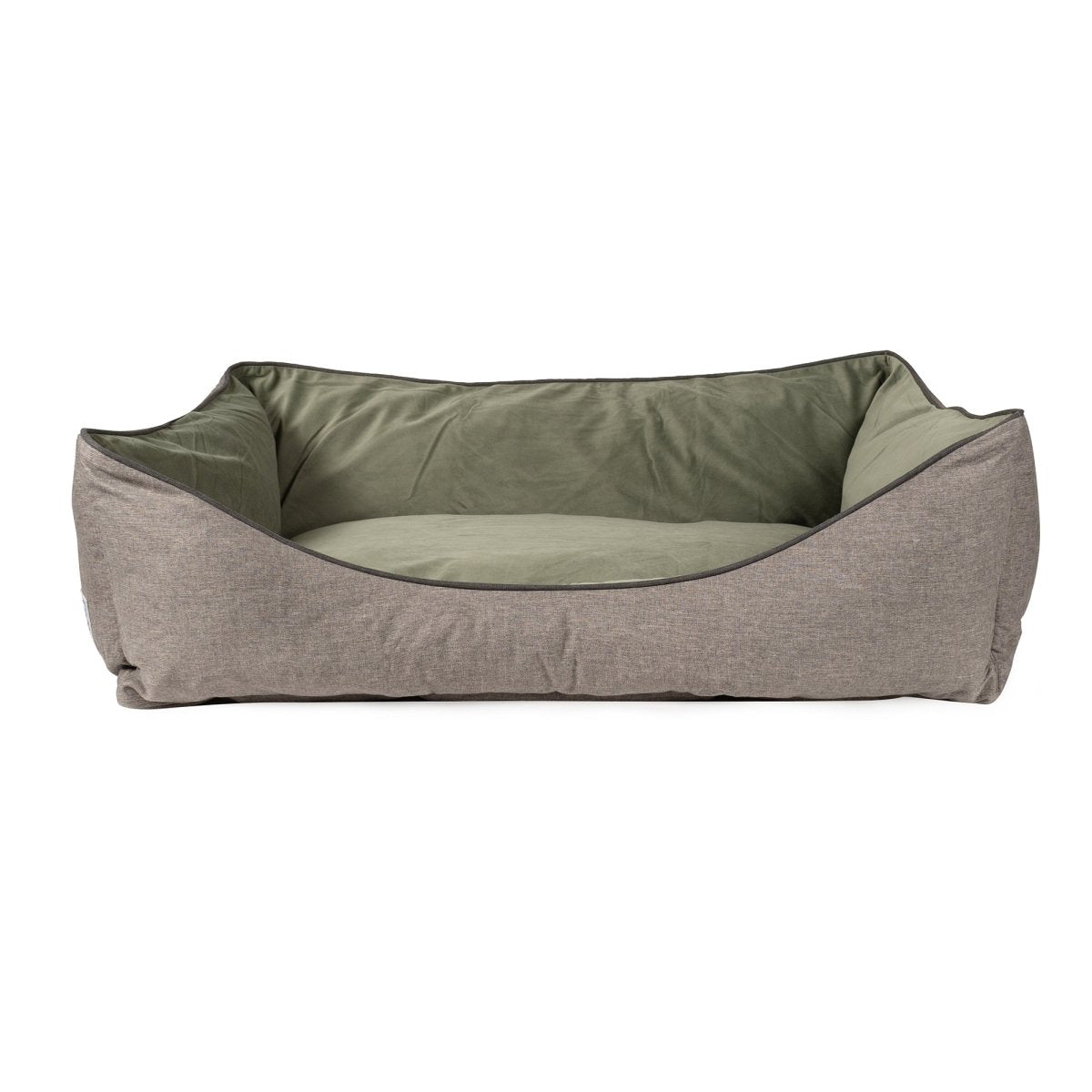 GreenDog Luxe Neutral Cuddler | Light Gray, angled view