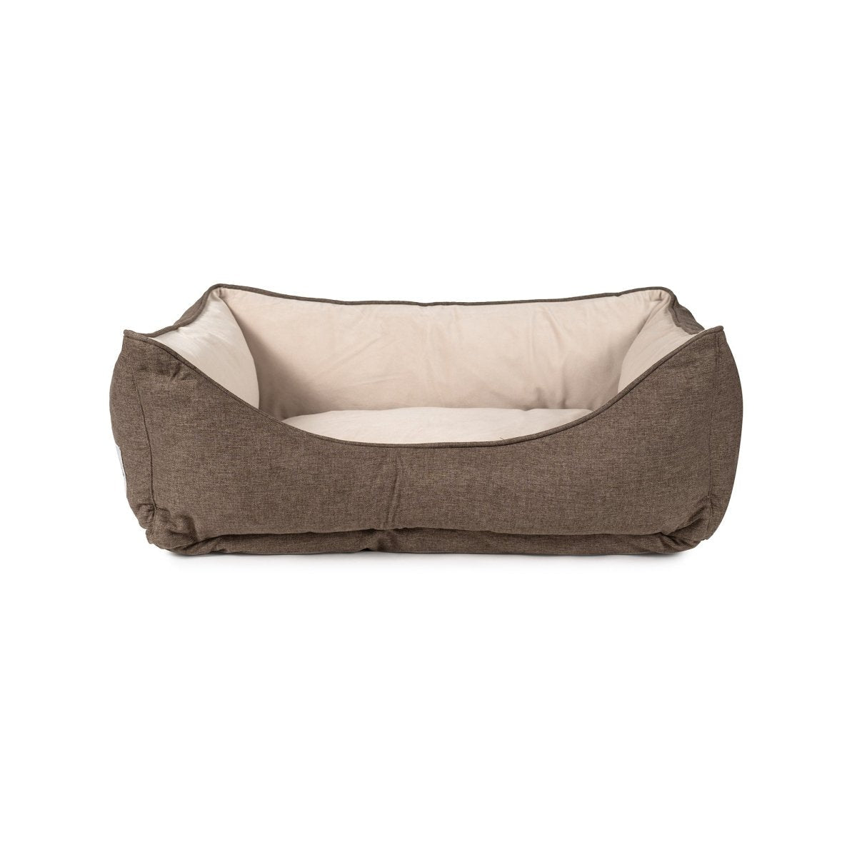 GreenDog Luxe Neutral Cuddler | Coffee, angled view