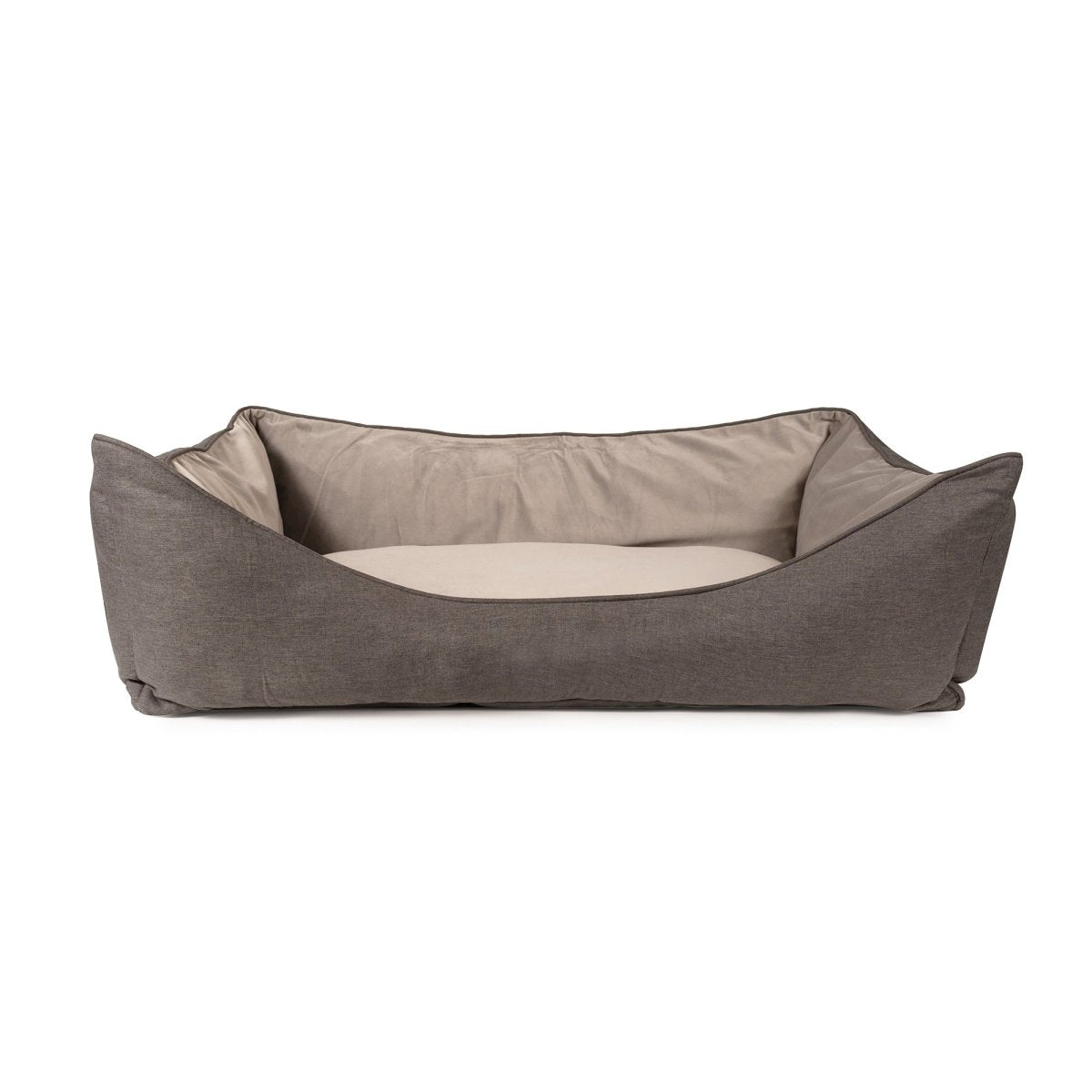 GreenDog Luxe Neutral Cuddler | Dark Gray, front view