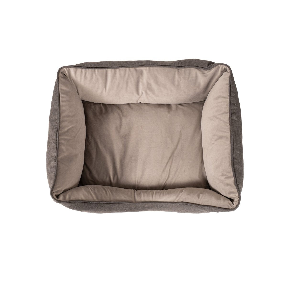 GreenDog Luxe Neutral Cuddler | Dark Gray, top view