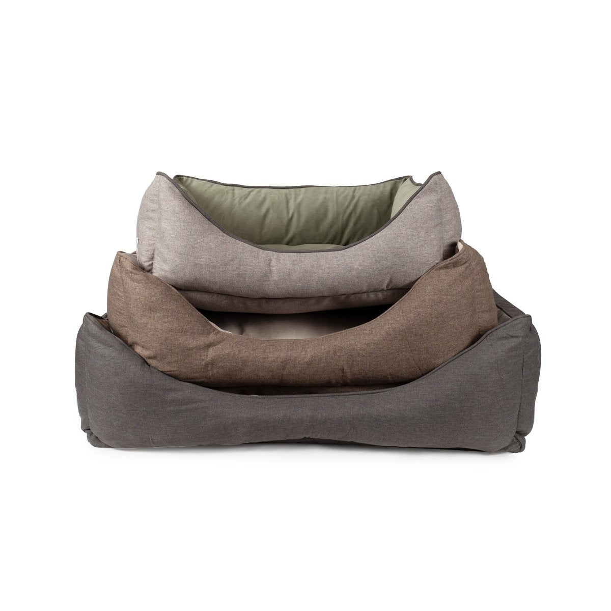 GreenDog Luxe Neutral Cuddler in Light Gray, Coffee and Dark Gray, stacked