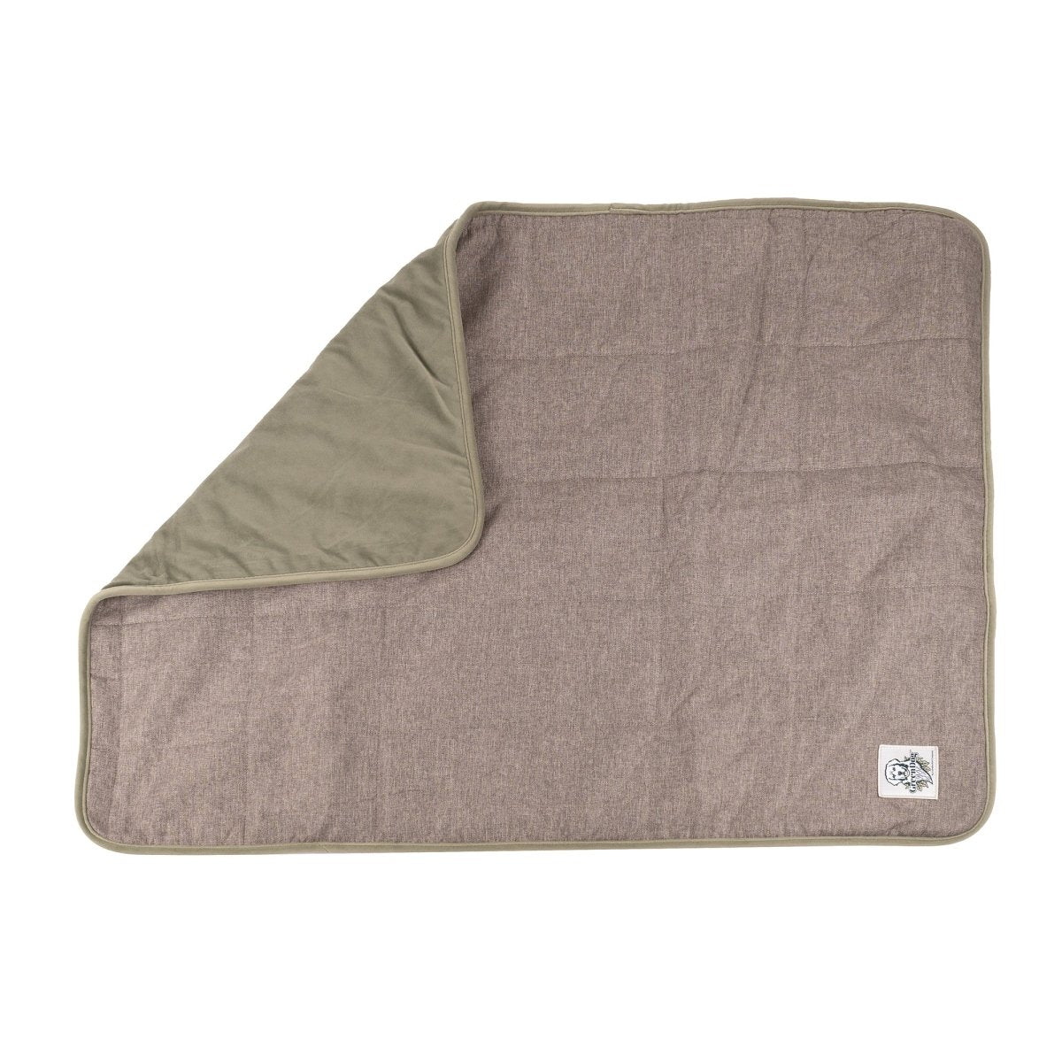 GreenDog Luxe Neutral Crate Blanket | Light Gray, folded corner showing velvet lining