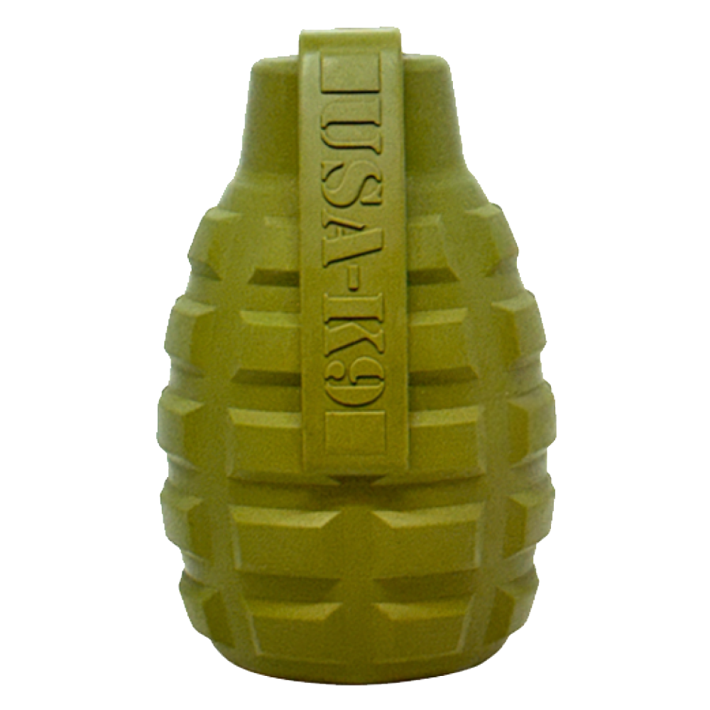 Treat Dispenser Chew Toy | Grenade Army Green