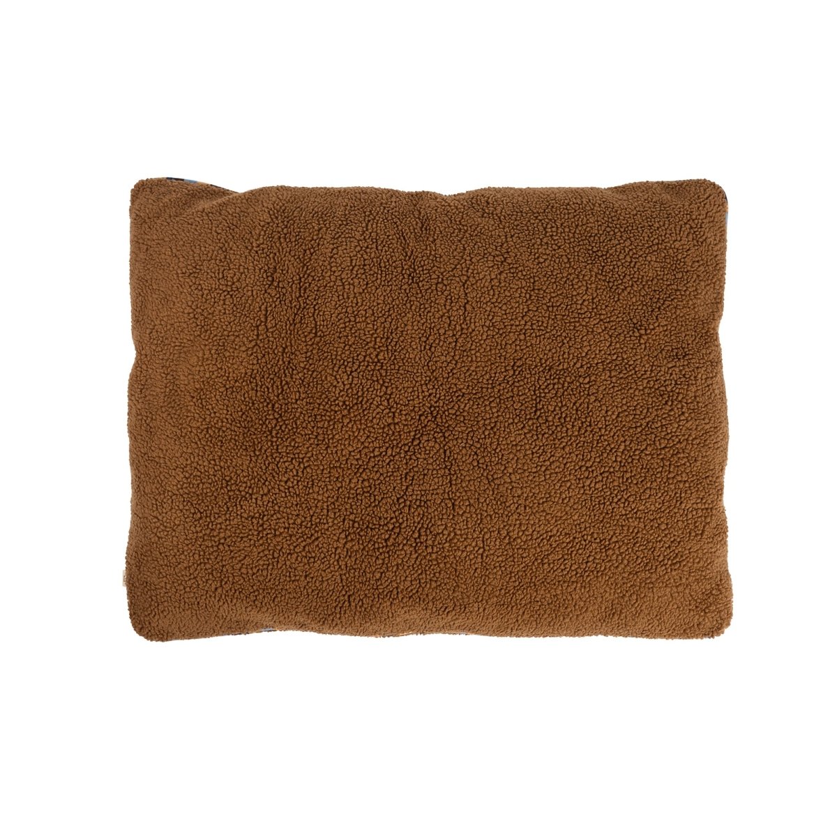 Brand Stripe Sherpa Pillow | Rust, top view