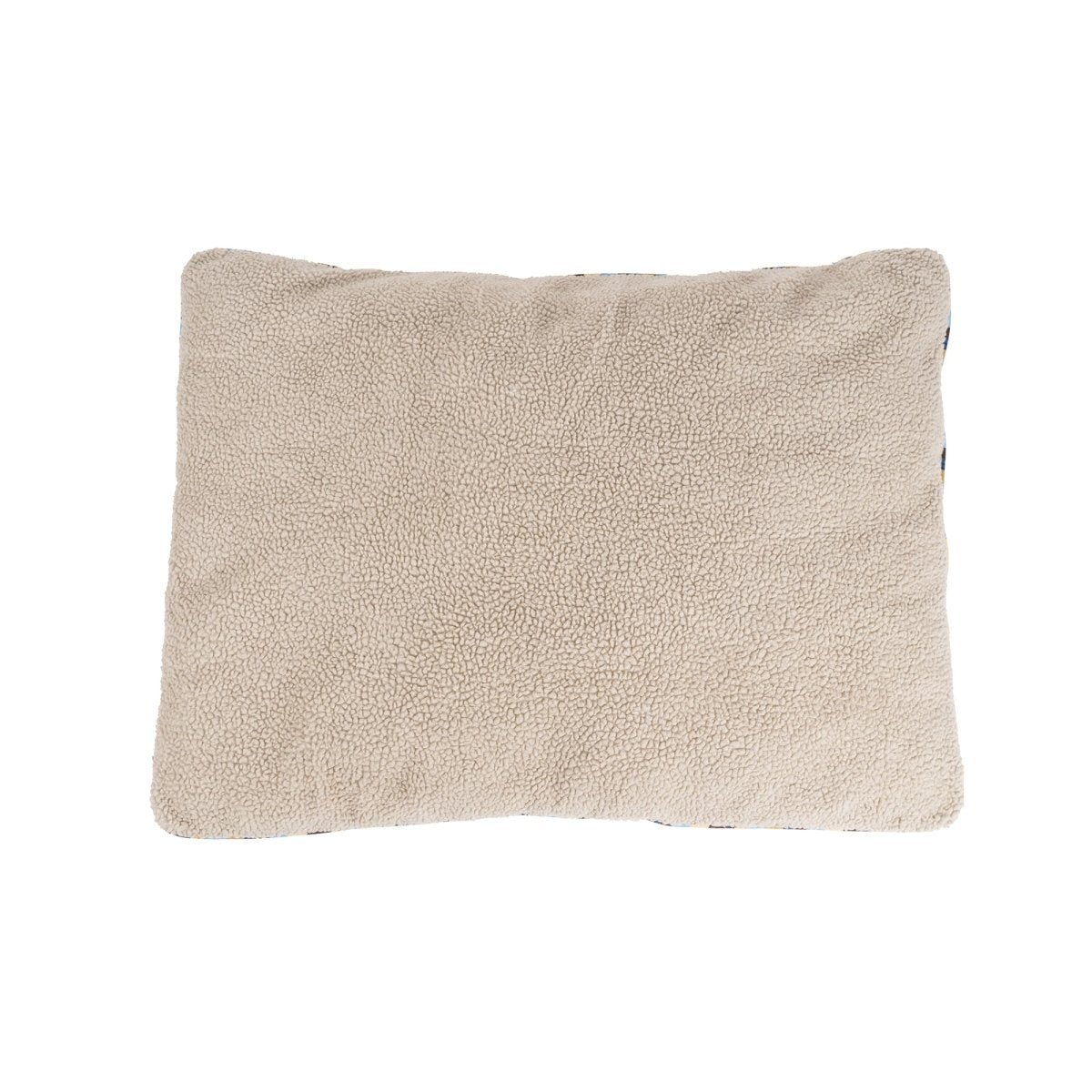 Brand Stripe Sherpa Pillow | Stone, top view