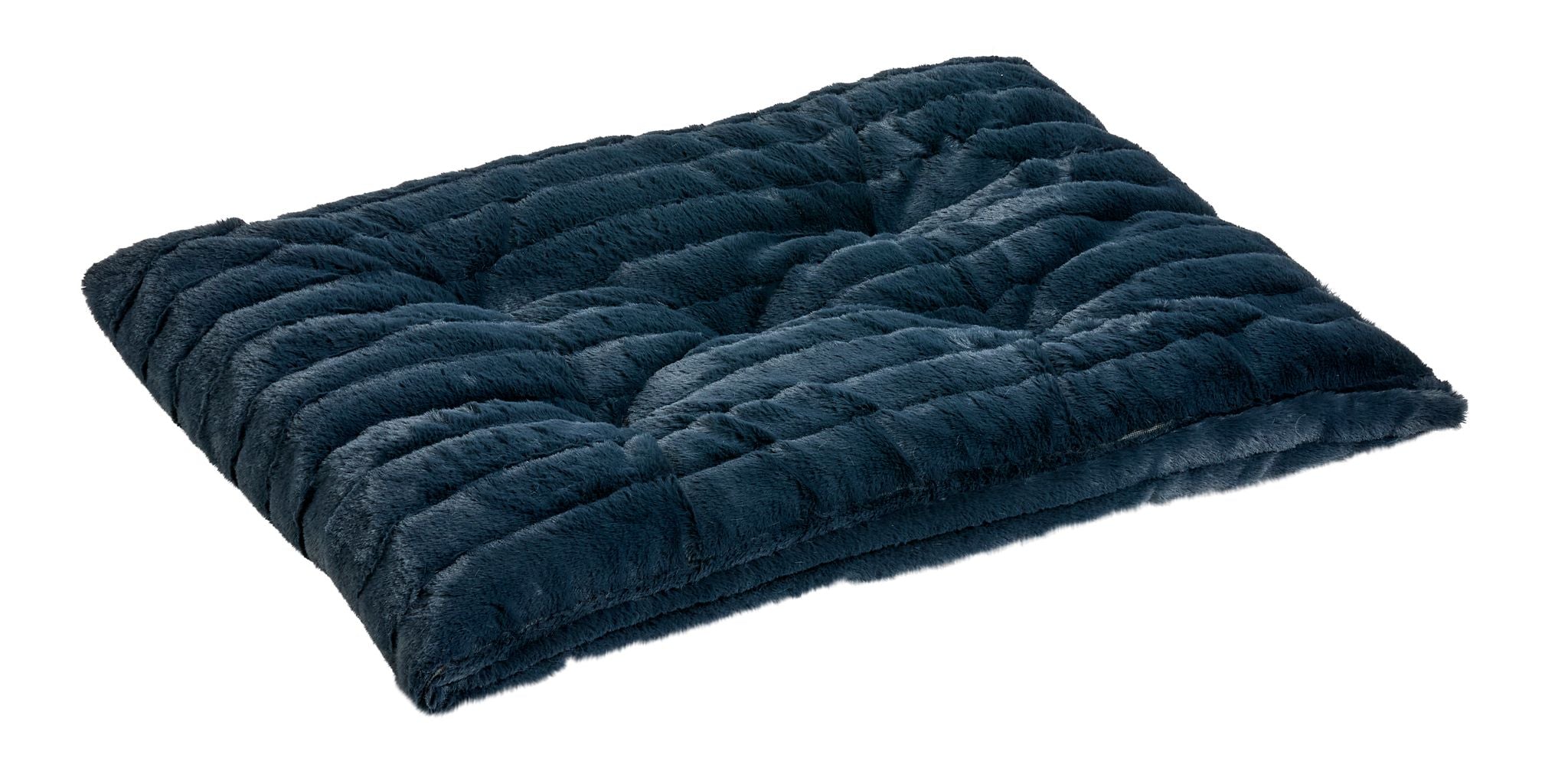 Tufted Cushion | Majestic Blue Faux Fur
