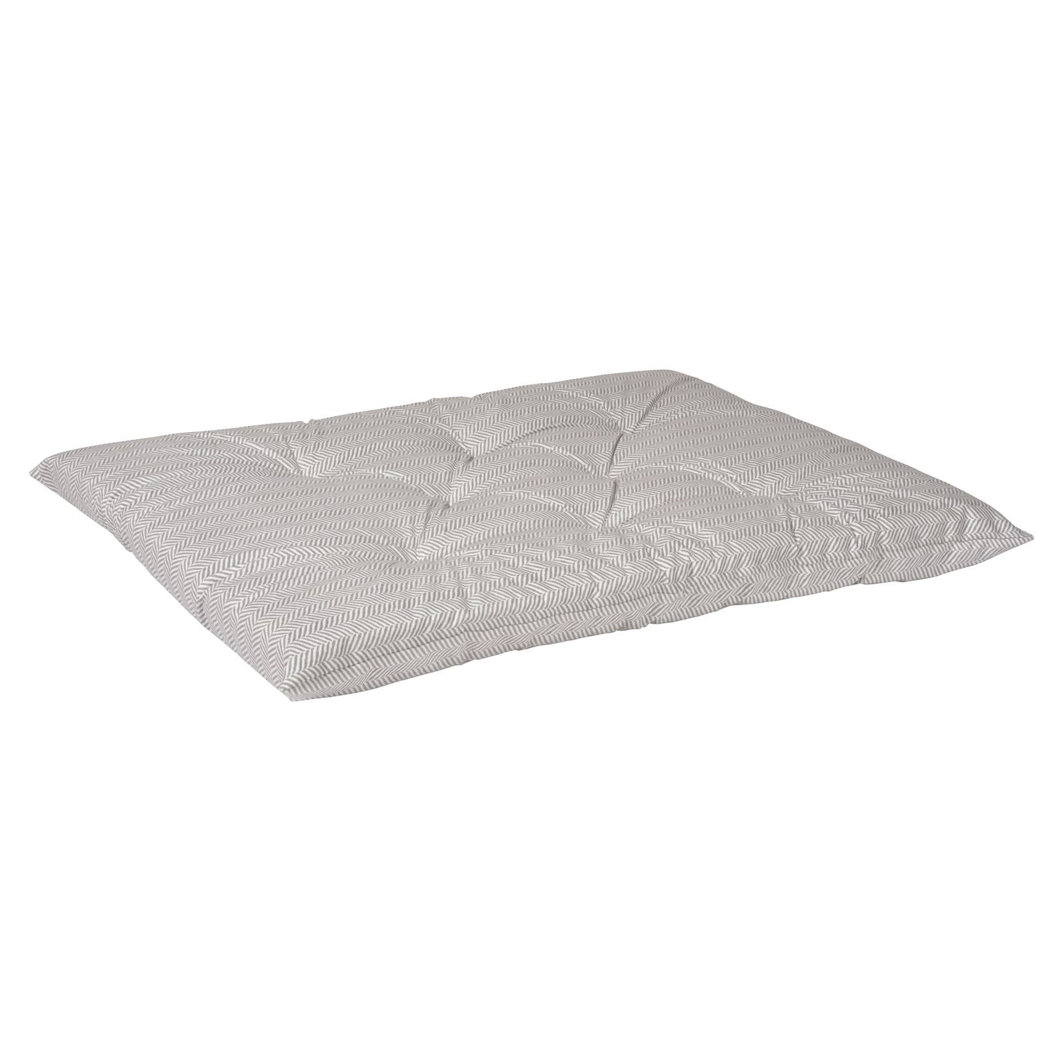 Tufted Cushion | Taupe Herringbone Microvelvet