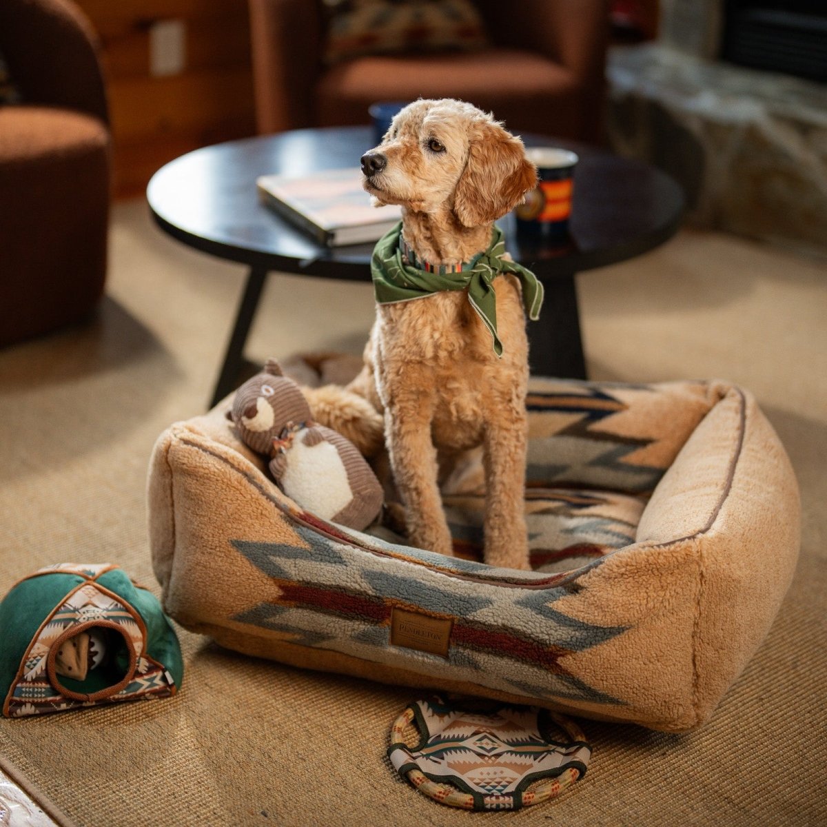Pendleton Berber Kuddler in Wyeth Trail Wheat dog bed