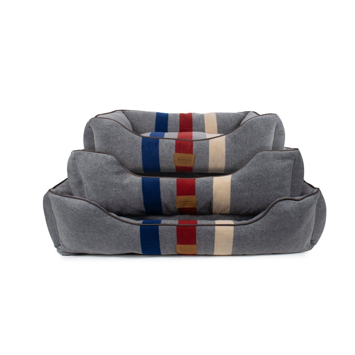 Pendleton Kuddler in Cabin Stripe Gray dog bed