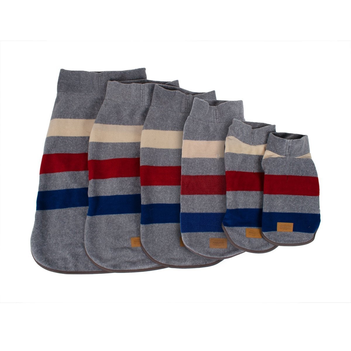 Pendleton Fleece Dog Vest in Cabin Stripe Gray dog coat