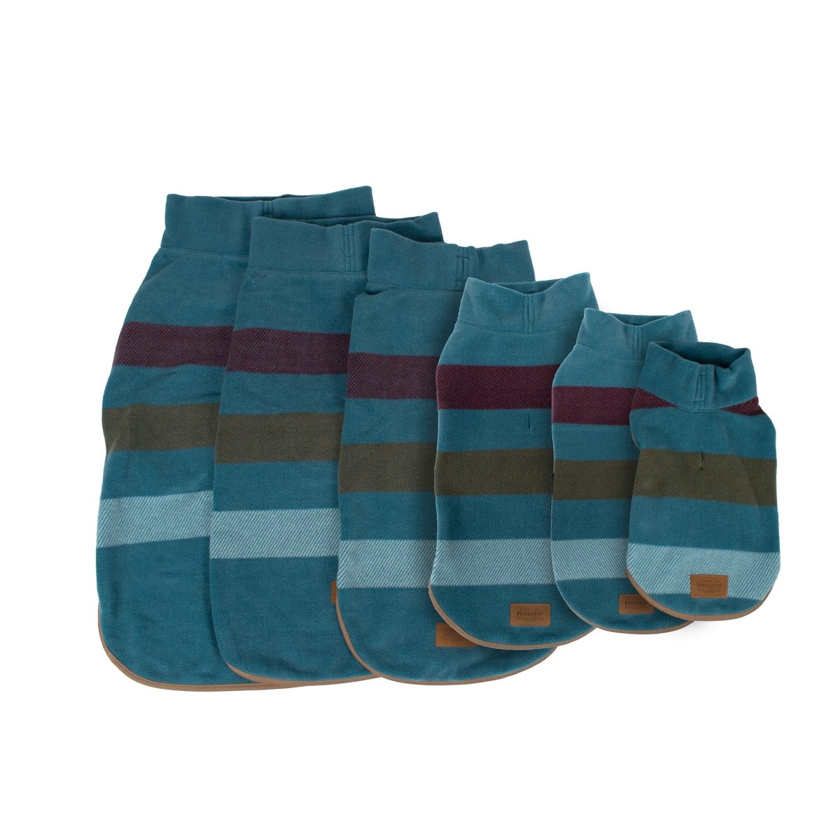 Pendleton Fleece Dog Vest in Cabin Stripe Shale dog coat