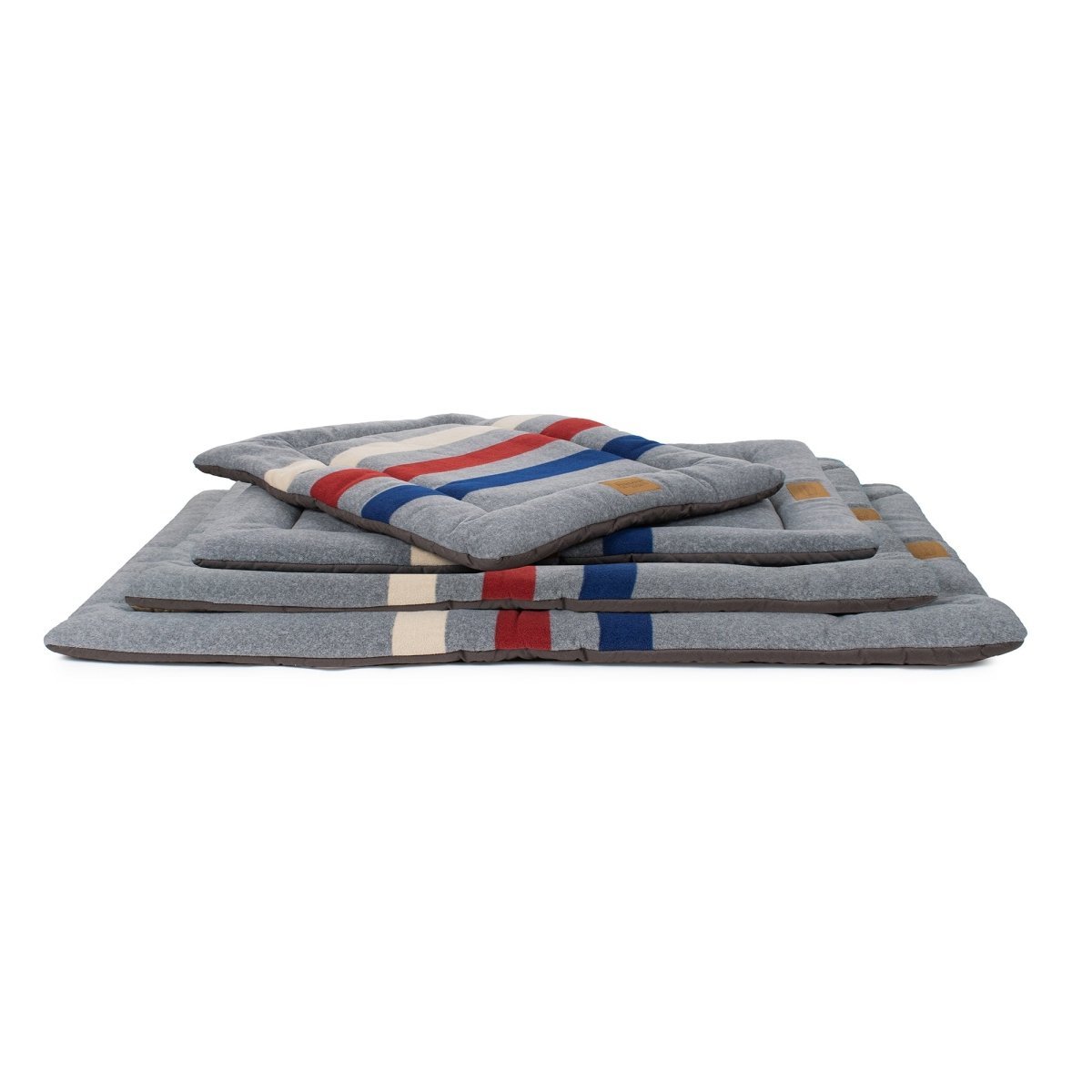Pendleton Fleece Comfort Cushion in Cabin Stripe Gray dog bed