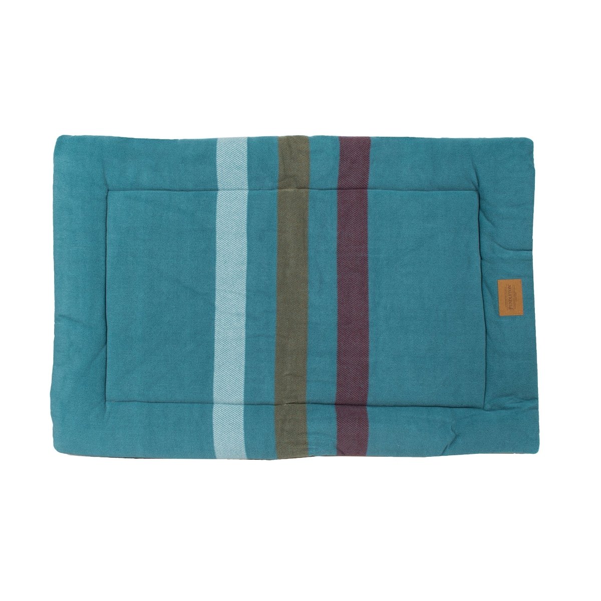 Pendleton Fleece Comfort Cushion in Cabin Stripe Shale dog bed