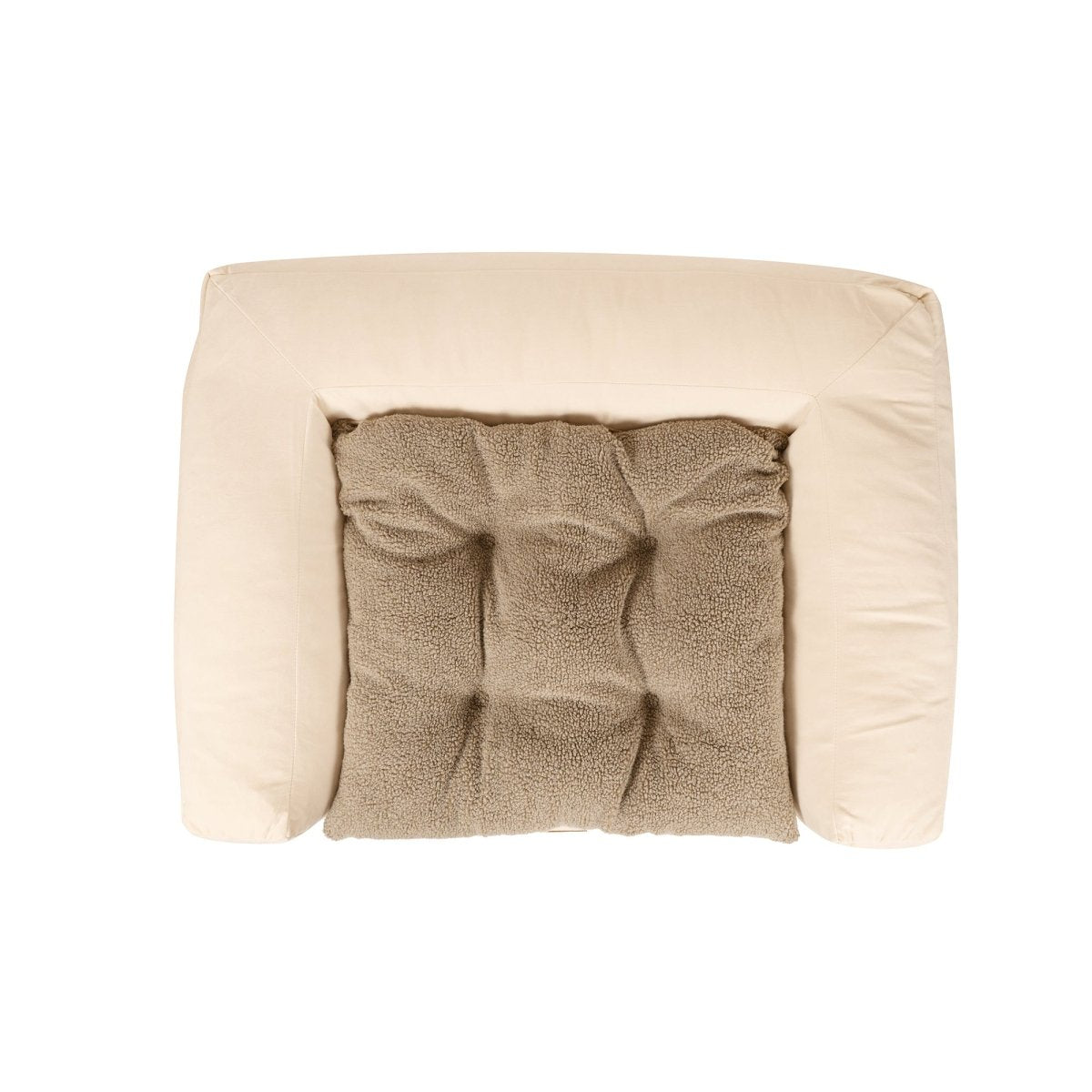 Rectangle Pet Couch | Bone, top view