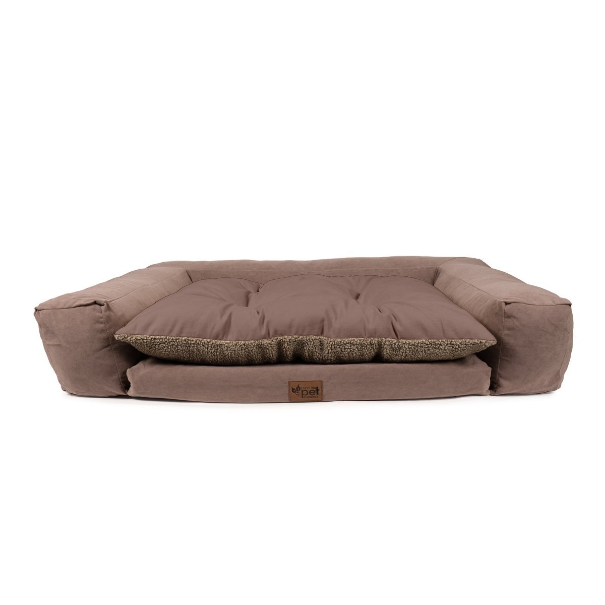 Rectangle Pet Couch | Brown, front view