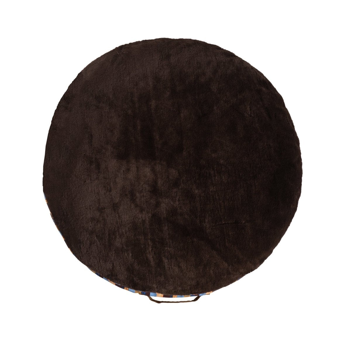Round Bed | Brand Stripe, top, faux fur