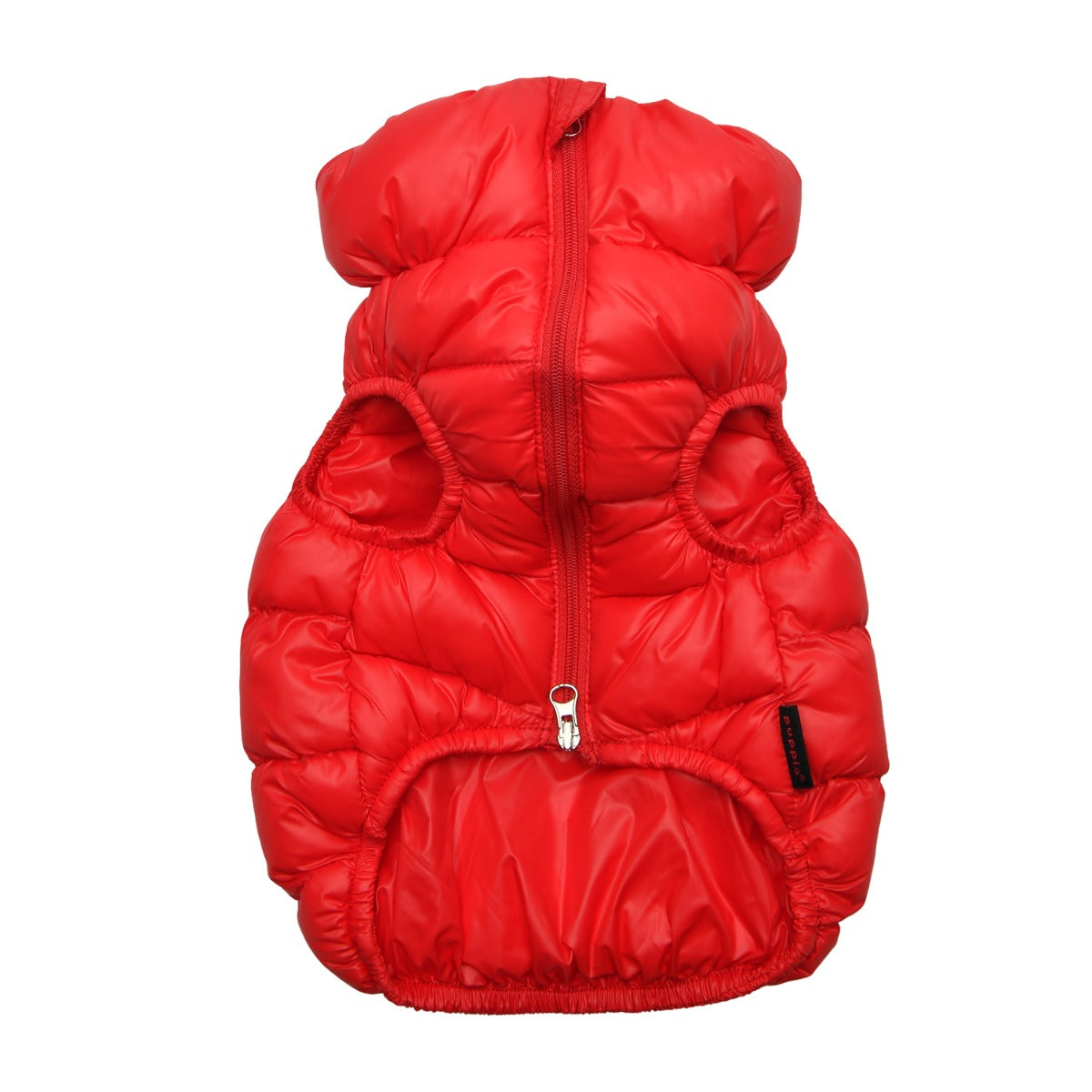 Red puffer vest on a white background