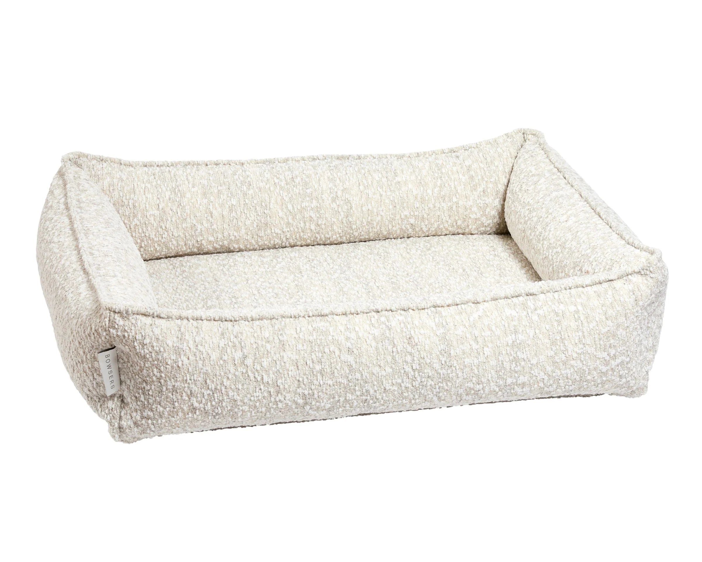White Pearl performance chenille Urban Lounger bolster dog bed