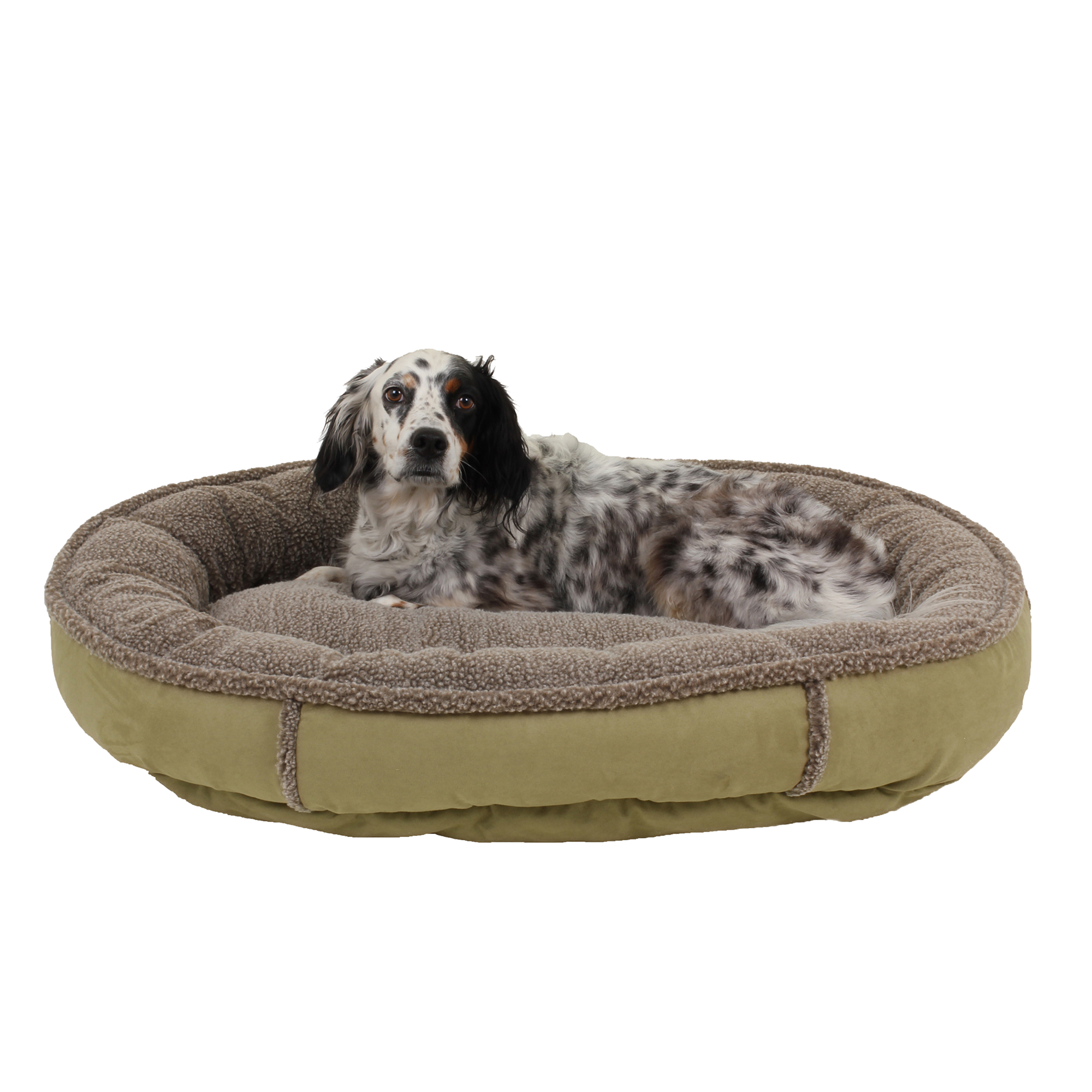 DOG-BED-ORTHO-SLEEPER-BOLSTER-ROUND-COMFY-CUP-SAGE