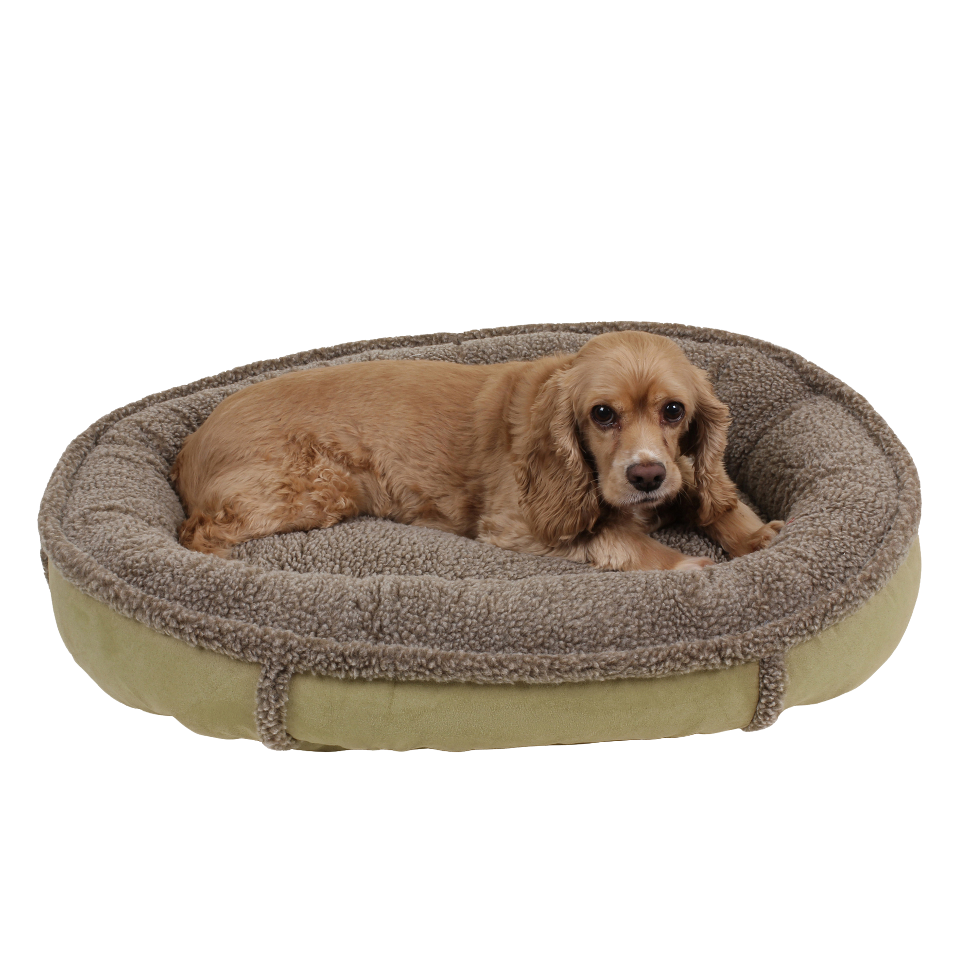 DOG-BED-ORTHO-SLEEPER-BOLSTER-ROUND-COMFY-CUP-SAGE